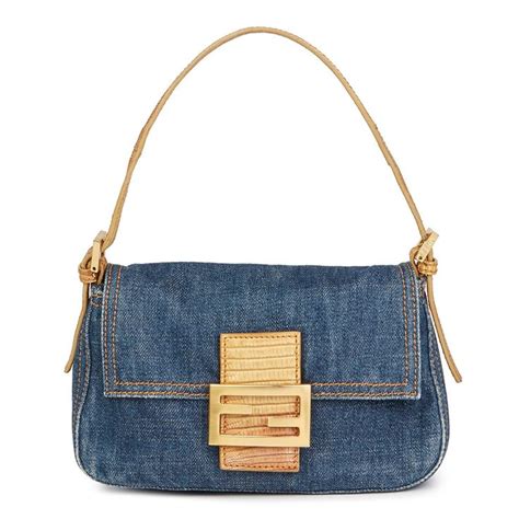 fendi mini baguette denim|genuine Fendi baguette.